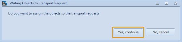 Writing to transports dialog window