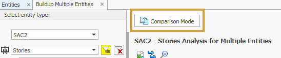 Comparison Mode button in the top left corner of the buildup area