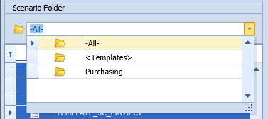 Scenario Folder dropdown in the Scenario selection area