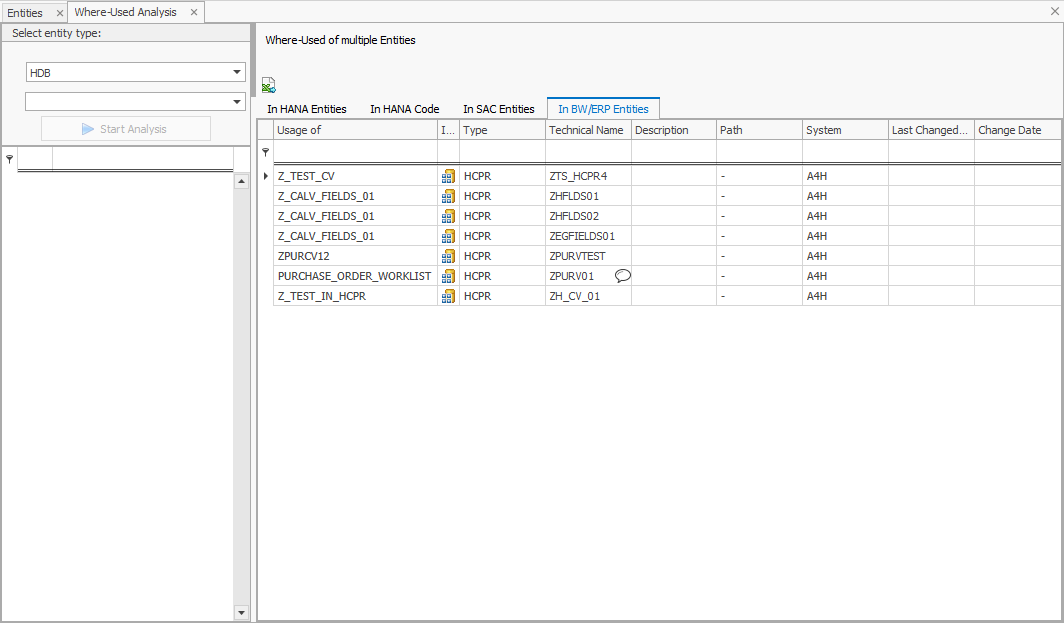 Usage of multiple entities in BW and ERP entities