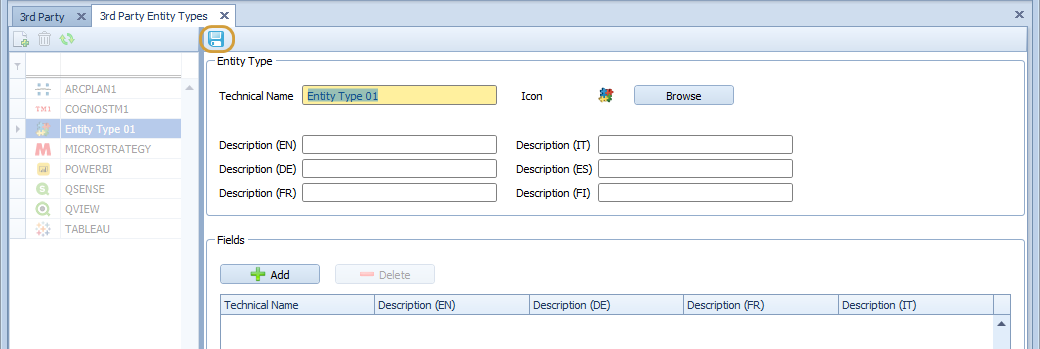 Possibility to edit Technical name and description and save the cahnges