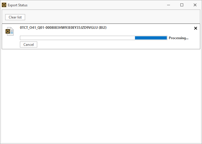 Export of the Query Backup file in the document generation window