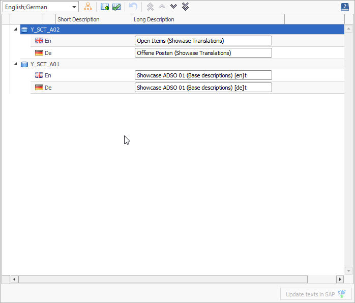 Loading of depending elements of an ADSO