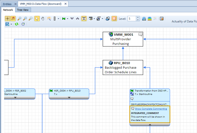 Comment of a Transformation displayed in the Data Flow