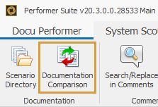 Document Comparison in the Docu Performer ribbon