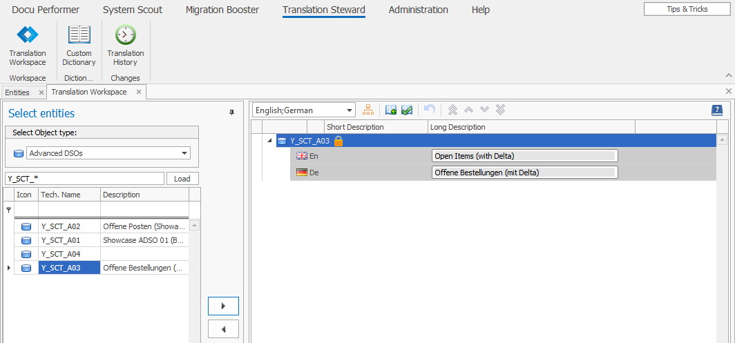 Translation Steward with an object in the workspace