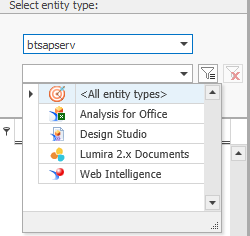 System and object type selection